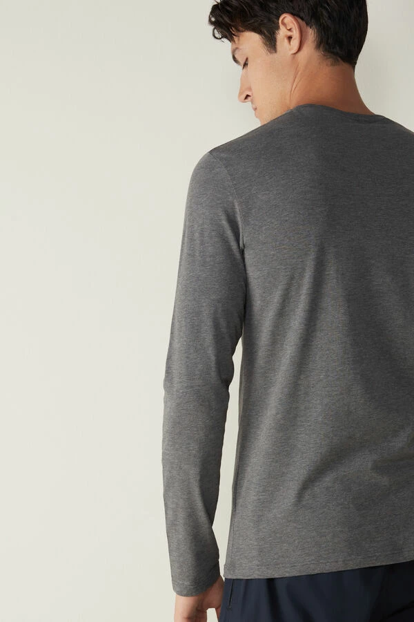 Top 10 ๐ Intimissimi Men Long-Sleeve Supimaยฎ Cotton Top Heathered Graphite Grey โ - Image 2