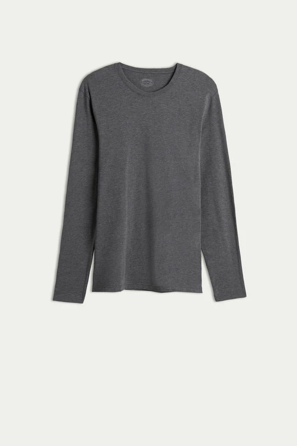 Top 10 ๐ Intimissimi Men Long-Sleeve Supimaยฎ Cotton Top Heathered Graphite Grey โ - Image 3