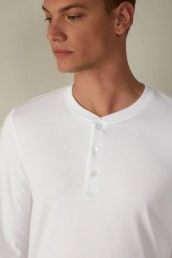 Promo 😍 Intimissimi Men Supima Interlock Long-Sleeve Top Heathered Graphite Grey ✔️