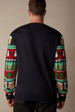 Buy βοΈ Intimissimi Men Norwegian Pattern π Christmas Sweatshirt Green/red Fair Isle Print π