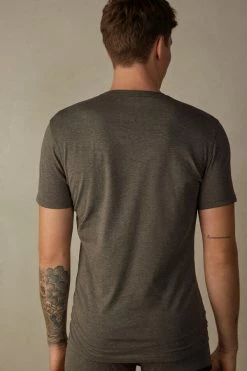 Wholesale ⭐ Intimissimi Men T-shirt In Stretch Supima® Cotton Light Heathered Grey 🔥