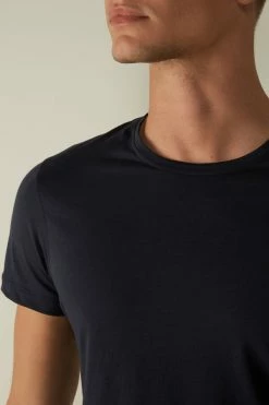 Budget 💯 Intimissimi Men Short-Sleeve Crew-Neck T-Shirt In Extra-Fine Supima® Cotton Black 😀