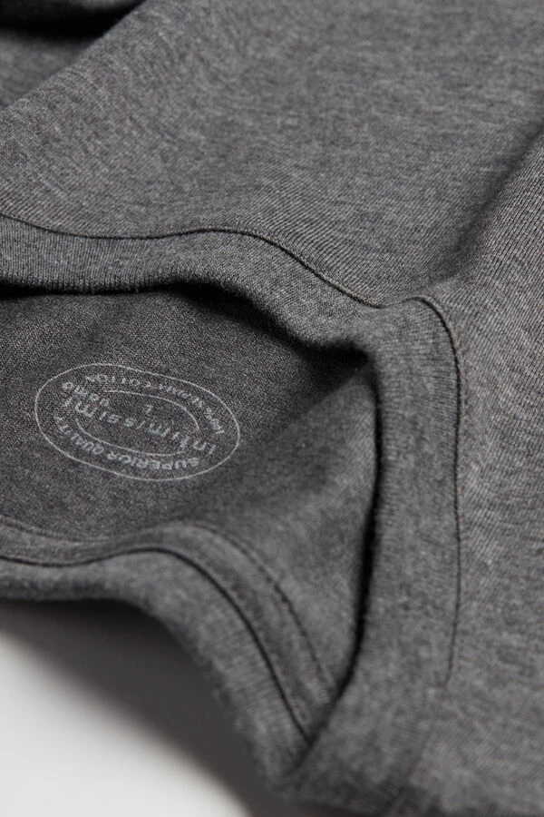 Promo ✔️ Intimissimi Men Short Sleeve Crew Neck T 👕 Shirt In Supima® Cotton Light Heathered Grey ✔️ - Image 5