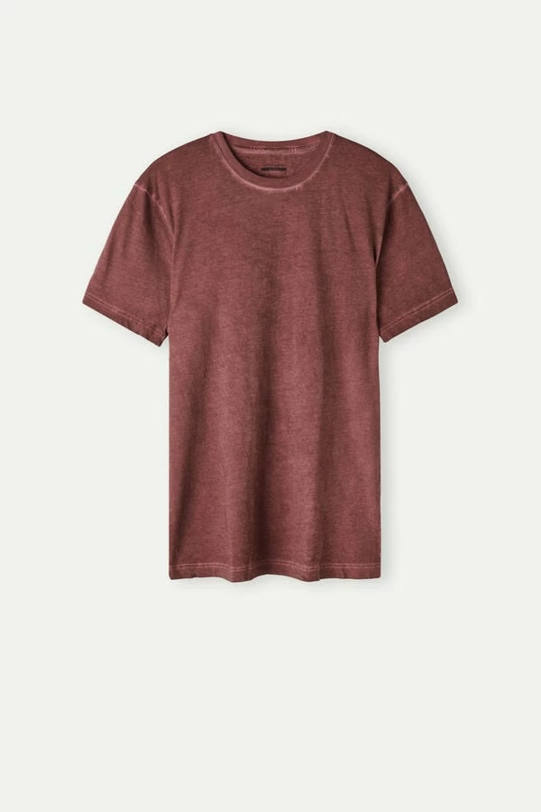 Wholesale 😍 Intimissimi Men Oil Washed Cotton Short Sleeve Top Washed Black 🧨 - Image 2