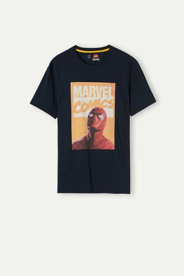 Discount ๐ Intimissimi Men Spider-Man Print T-Shirt Midnight Blue ๐ - Image 2