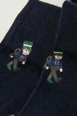 Promo 🌟 Intimissimi Men Long 🧦 Socks In Patterned Soft Cotton Dark Grey Heather Check Print 👏