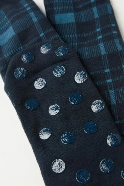 Cheapest 😍 Intimissimi Men Avio Blue Check Non-slip 🧦 Socks Denim Blue Check Print 🌟