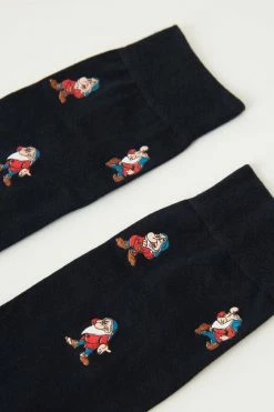 Promo 🔥 Intimissimi Men Grumpy Print Short 🧦 Socks In Soft Cotton Dark Blue Grumpy Print 🥰