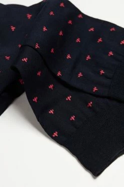 Outlet ✔️ Intimissimi Men’s Short 🧦 Socks In Patterned Lisle Cotton Midnight Blue Dot Print ✔️