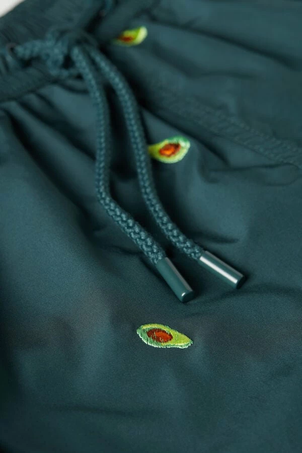 Hot Sale ๐ Intimissimi Men Embroidered Avocado Swim Trunks Dark Green Avocado ๐ - Image 4