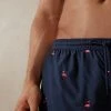 New 🌟 Intimissimi Men Embroidered Flamingo Swim Trunks Intense Blue With Flamingos ⌛