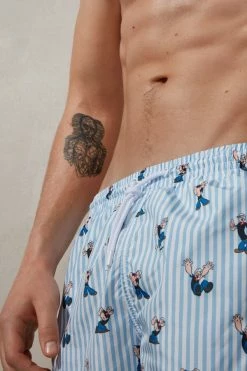 New 🎉 Intimissimi Men Popeye Print Swim Trunks Striped Popeye Print 🛒
