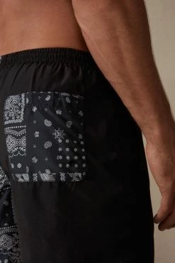 Best Pirce ✨ Intimissimi Men Bandana Print Swim Trunks Black Bandana Print 🎉