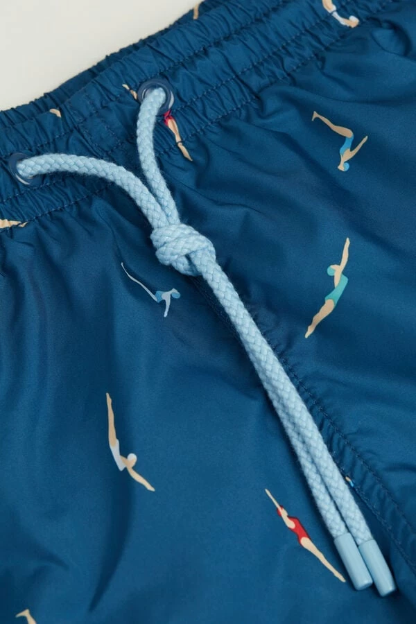 Best reviews of ๐คฉ Intimissimi Men Diver Print Swim Trunks Blue Diver Print ๐ - Image 4