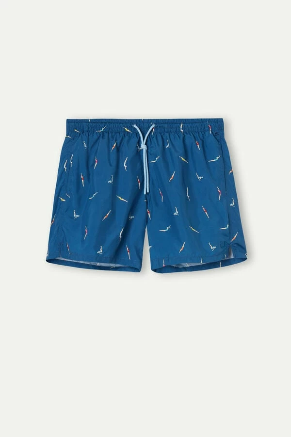 Best reviews of ๐คฉ Intimissimi Men Diver Print Swim Trunks Blue Diver Print ๐ - Image 3