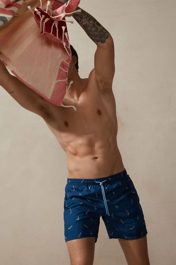 Best reviews of ๐คฉ Intimissimi Men Diver Print Swim Trunks Blue Diver Print ๐ - Image 5