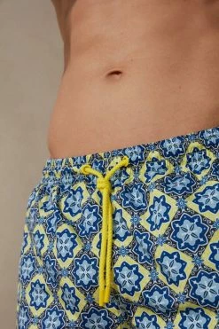 Best Sale 🌟 Intimissimi Men Capri Print Swim Trunks St. Capri Blu 🧨