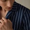 Buy ⌛ Intimissimi Men Short Button Up Pajamas In Plain Weave Cotton Blue Stripes ✔️