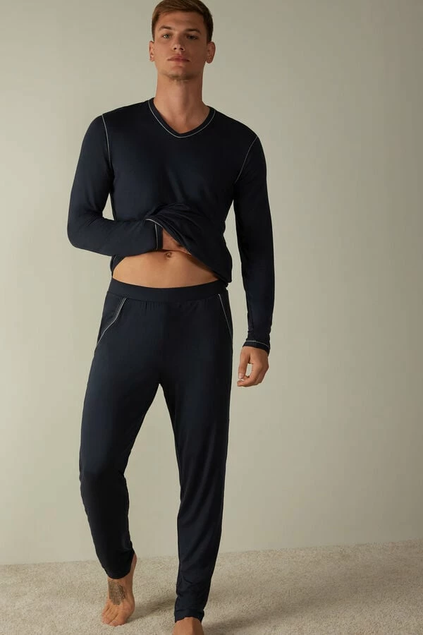 Flash Sale ๐ Intimissimi Men Micromodal Pajamas Midnight Blue ๐ฅ - Image 5