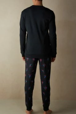 Discount ๐ Intimissimi Men Spider-Man Full Length Pajamas In Cotton Interlock Midnight Blue ๐