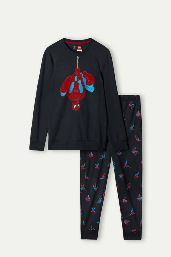 Discount ๐ Intimissimi Men Spider-Man Full Length Pajamas In Cotton Interlock Midnight Blue ๐ - Image 2