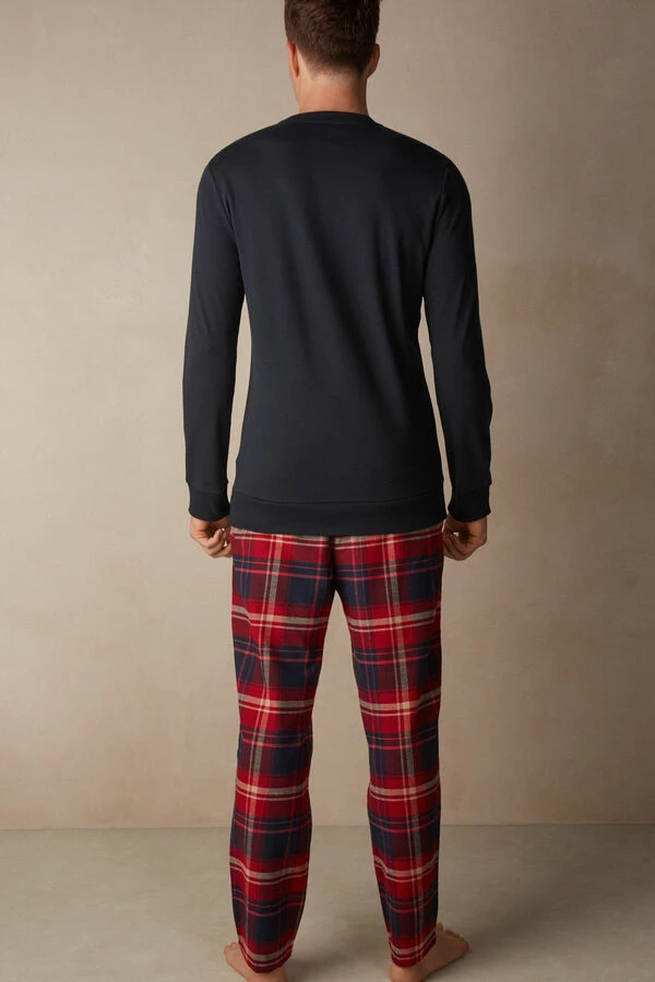 New 🥰 Intimissimi Men ©Disney Mickey Mouse Full Length Pajamas Midnight Blue 🔔