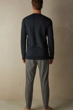 Top 10 😍 Intimissimi Men Koala Cotton Interlock Full Length Pajamas Midnight Blue 🎉