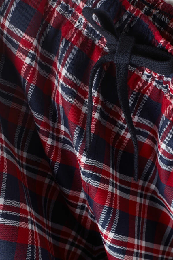 Wholesale ๐คฉ Intimissimi Men Tartan Shorts In Plain Weave Cotton Red Blue Tartan ๐ - Image 4