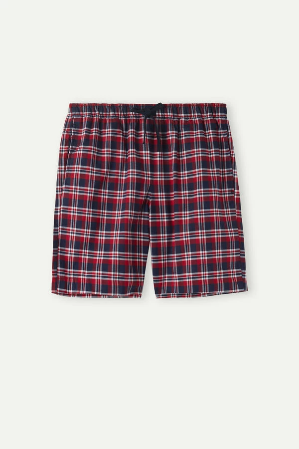 Wholesale ๐คฉ Intimissimi Men Tartan Shorts In Plain Weave Cotton Red Blue Tartan ๐ - Image 3