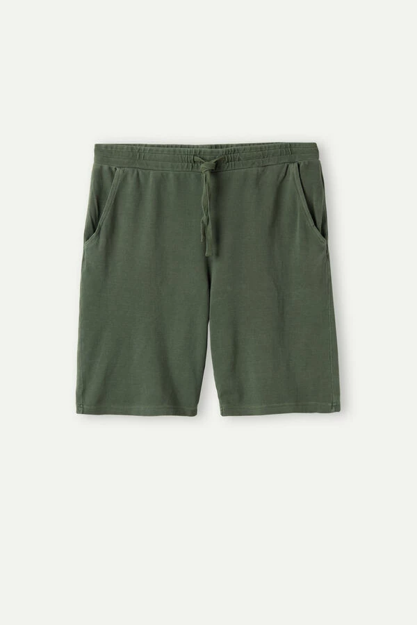 Budget 👏 Intimissimi Men Délavé Cotton Piqué Shorts Black 😀 - Image 3