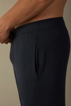 Best deal 🥰 Intimissimi Men Silk And Modal Trousers Midnight Blue ✔️