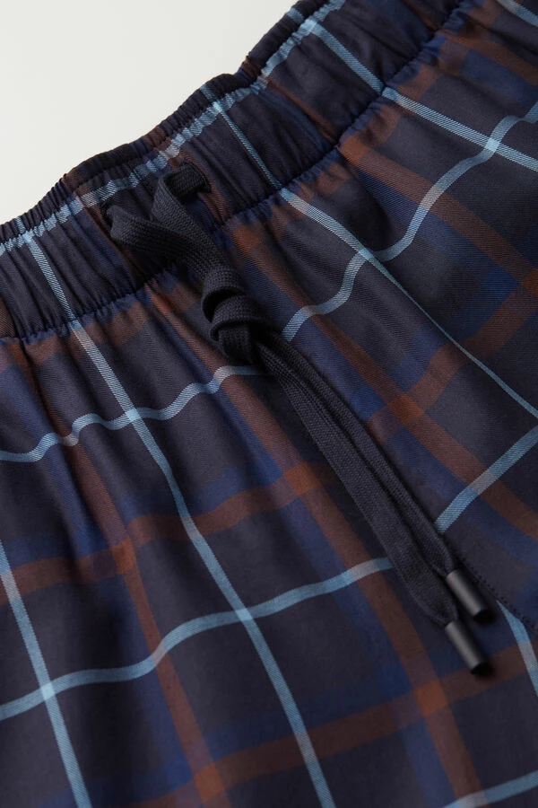 New π Intimissimi Men Blue / Light Blue Tartan Long Trousers In Canvas Tartan Blu/azzurro β - Image 3