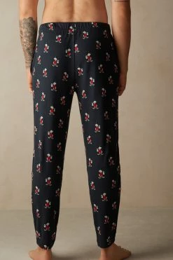 Promo 💯 Intimissimi Men Cotton Interlock Scrooge McDuck Full Length Pants Midnight Blue Scrooge Mcduck Print 🔔