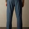 Outlet ⌛ Intimissimi Men Full Length Pants In Check Patterned Brushed Cloth Blue Check 🎉