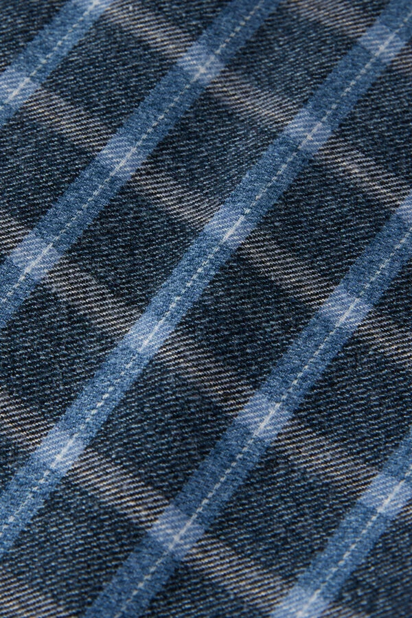 Outlet β Intimissimi Men Full Length Pants In Check Patterned Brushed Cloth Blue Check π - Image 3