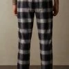 Cheapest 💯 Intimissimi Men Long Pants In Brushed Cloth With Heathered Tartan Pattern White/blue Herringbone Tartan Print ⭐