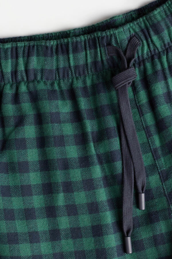 Top 10 🔔 Intimissimi Men Full Length Pants In Brushed Cloth Midnight Blue/green Square Print 🧨 - Image 3