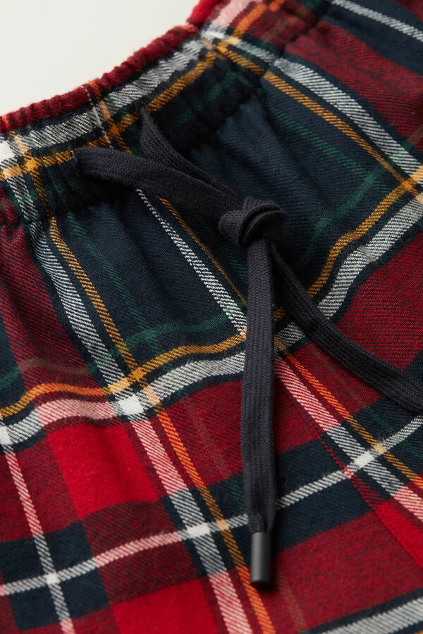 Hot Sale ⌛ Intimissimi Men Full Length Pants In Red/Green Plaid Brushed Cloth Red/green Tartan Print ✨ - Image 3