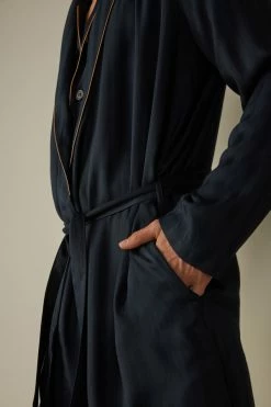 Best deal 🛒 Intimissimi Men Modal Robe Dark Blue 🧨