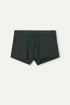 New 🧨 Intimissimi Men Microfiber Logo Boxer Shorts Black/light Blue ⭐