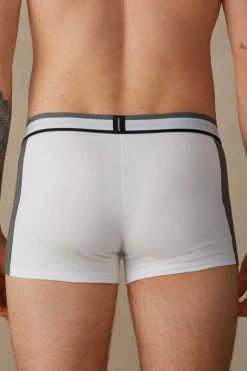 Cheapest ⭐ Intimissimi Men Two-tone Boxers In Stretch Supima® Cotton Black/light Grey Blend 👍