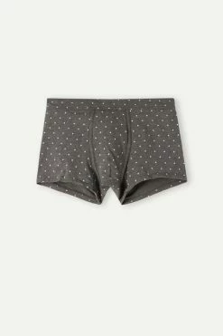 Discount 😉 Intimissimi Men Dotted Boxers In Stretch Supima® Cotton Black Dot Print 👏