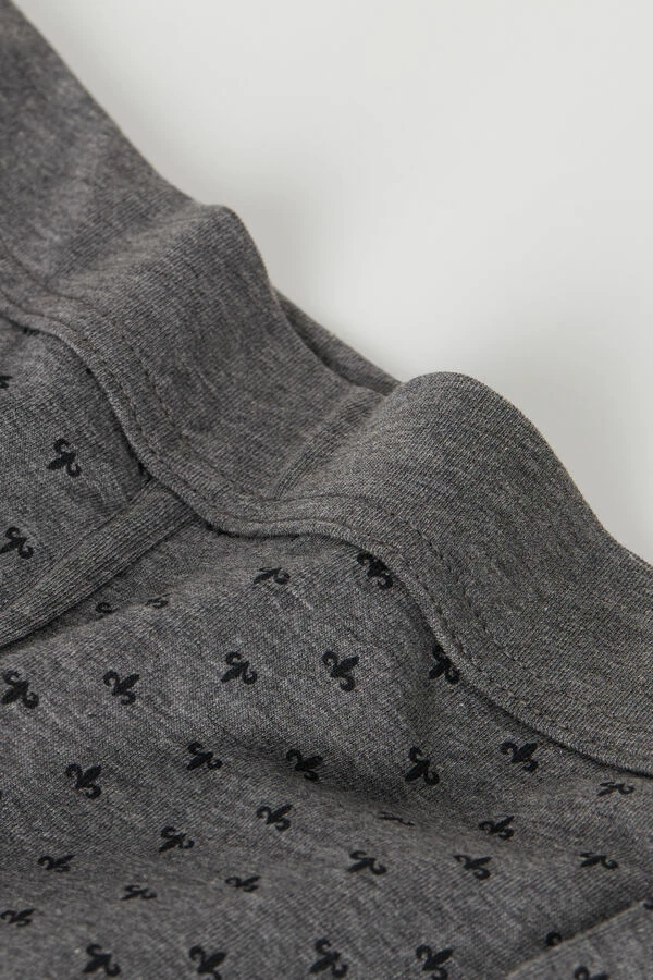 Outlet 🎁 Intimissimi Men Lily Boxers In Stretch Supima® Cotton Graphite Grey Heather Lily Print ✨ - Image 2