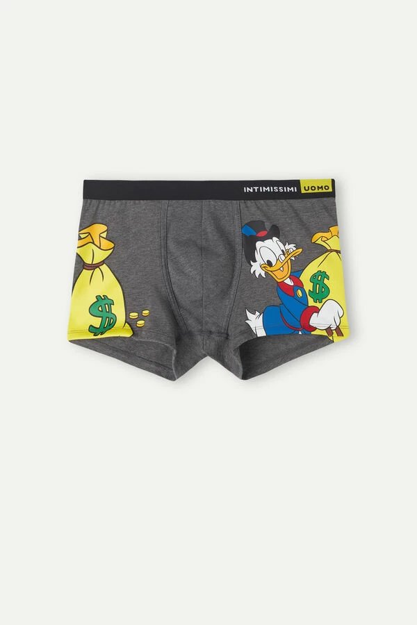 Cheapest 🤩 Intimissimi Men Stretch Supima® Cotton Scrooge McDuck Money Boxers Heathered Graphite Grey 🌟