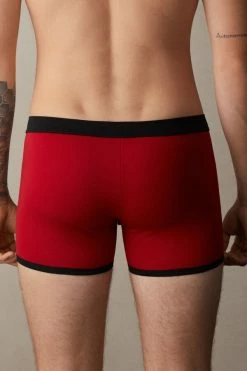 Budget 🥰 Intimissimi Men Santa Claus Boxers In Stretch Supima® Cotton Red 🌟