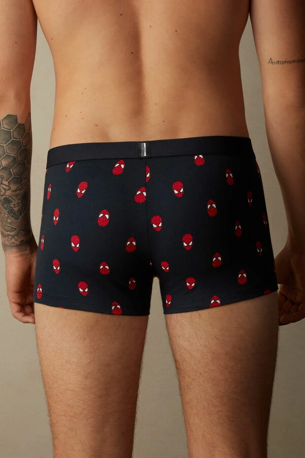 Best deal 🎁 Intimissimi Men Spider-Man Mask Boxers In Stretch Supima® Cotton Midnight Blue Spider-man Mask Print 😉 - Image 3