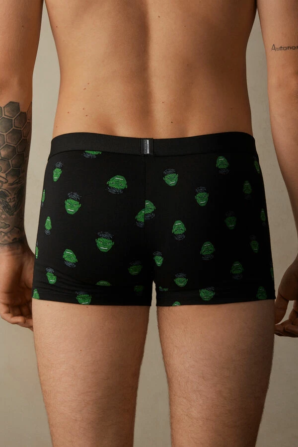 Best Pirce ❤️ Intimissimi Men Hulk Boxers In Stretch Supima® Cotton Black Hulk Print 😉 - Image 3
