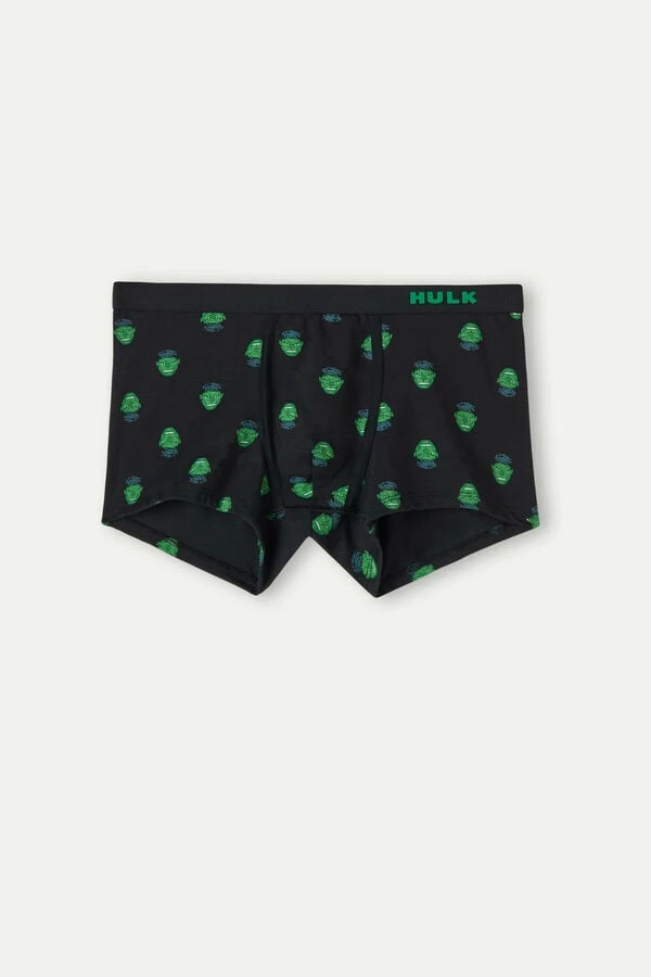 Best Pirce ❤️ Intimissimi Men Hulk Boxers In Stretch Supima® Cotton Black Hulk Print 😉