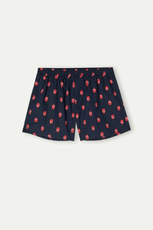 New 🌟 Intimissimi Men Cotton Cloth Spider-Man Boxers Midnight Blue Spider-man Mask Print 🛒