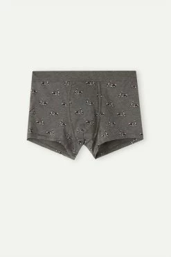 Promo 😍 Intimissimi Men Scooter Boxers In Stretch Supima® Cotton Grafite Mel. St.scooter 🧨